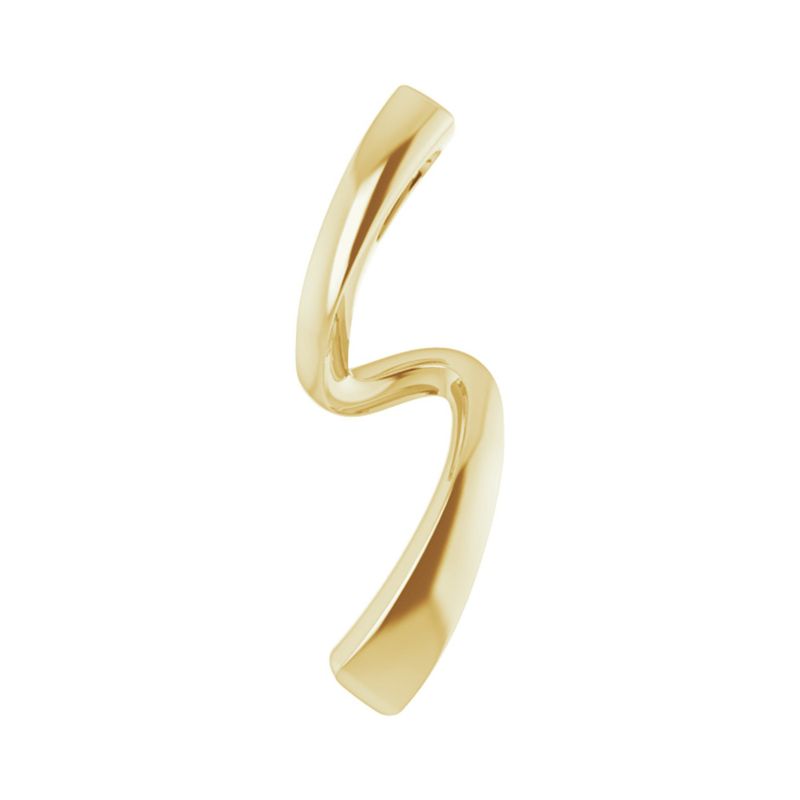 14k Yellow Gold Freeform Pendant, 10 X 21mm